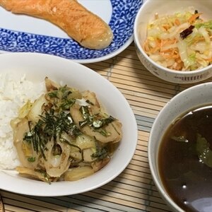 竹輪と白菜の甘辛丼